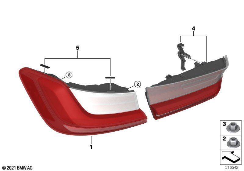 Genuine BMW 63215A3BC57 Tail Light, Tailgate Left | ML Performance UK Car Parts