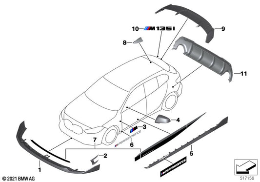 Genuine BMW 51119850695 Spoiler Edge | ML Performance UK Car Parts