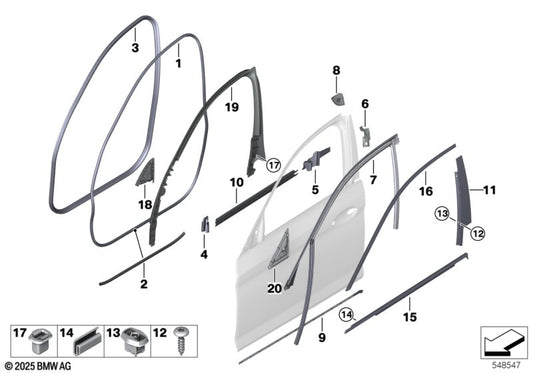 Genuine BMW 51727490027 Door Weatherstrip | ML Performance UK Car Parts