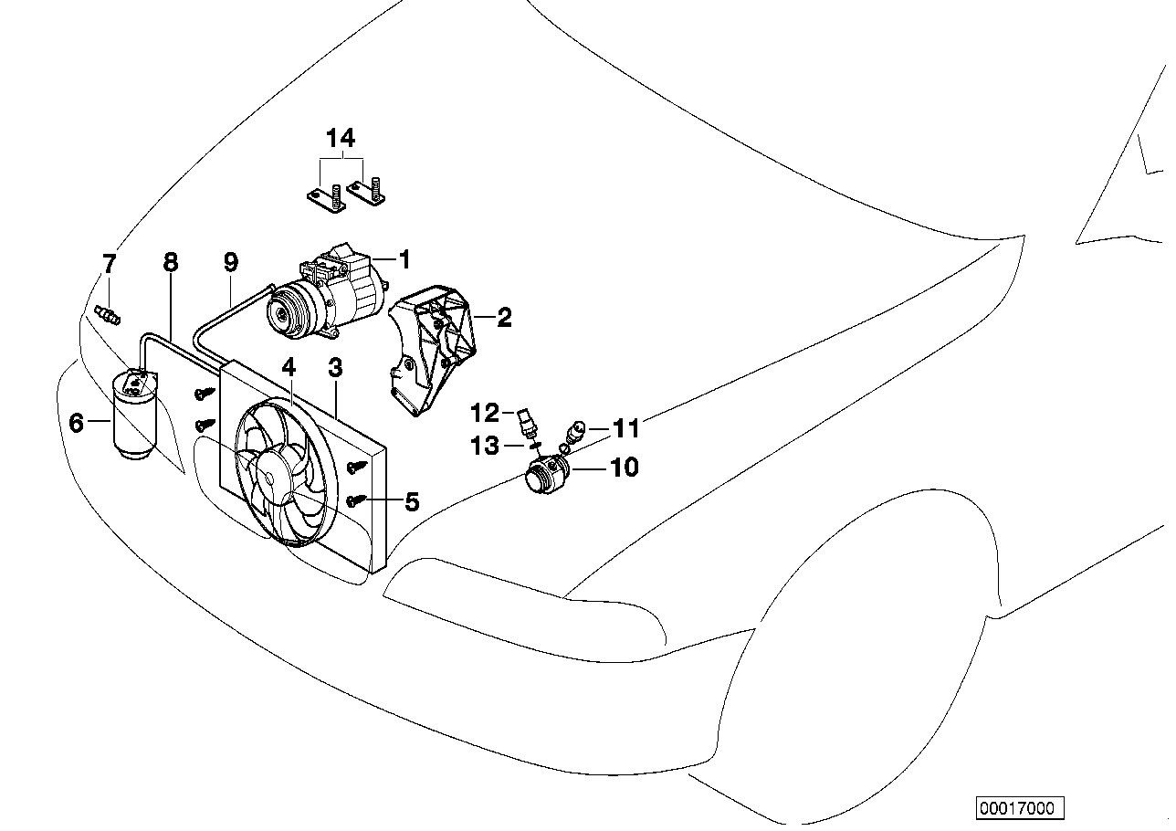 Genuine BMW 64528390228 E36 E36 Rp A/C Compressor R134A (Inc. 318tds, 318is & 316i 1.6)