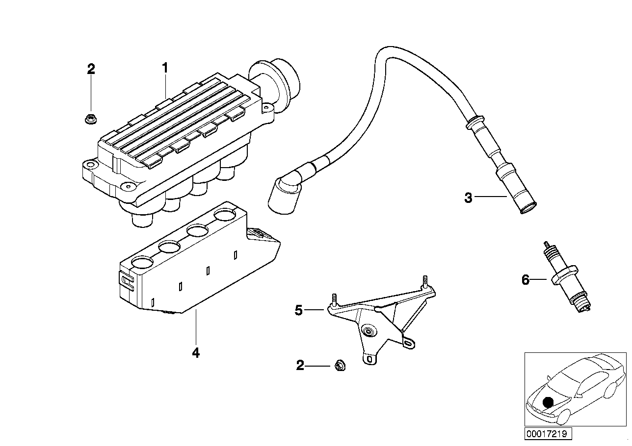 Genuine BMW 12121709206 E46 Ignition Wire ZYL.1 (Inc. 316i 1.9, 316Ci & 318i)