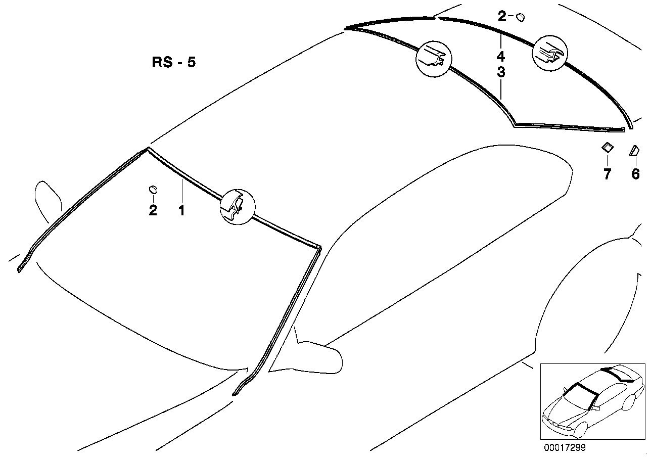 Genuine BMW 51318172745 E39 Cover, Windshield (Inc. 525d, M5 & 525i)