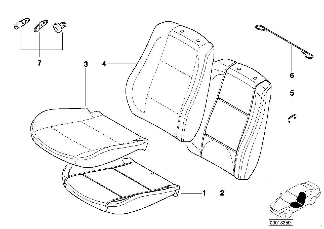 Genuine BMW 52103421898 E83 Cover Backrest, Imitation Leather SCHWARZ (Inc. X3)