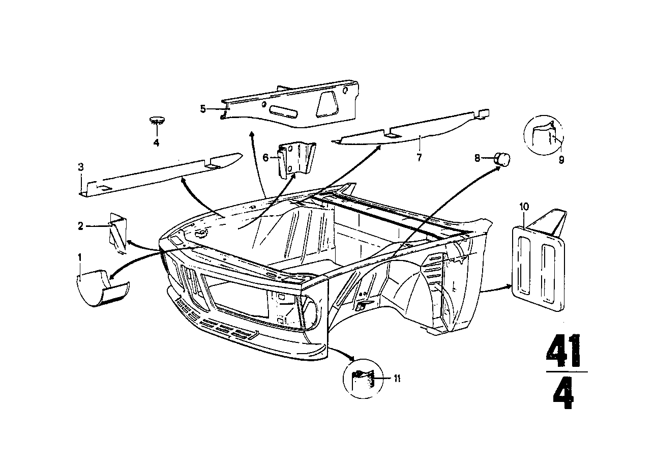 Genuine BMW 41141814039 Connection Plate Left VORNE (Inc. 3.0CSiL, 3.0CSi & 3.0CSL)