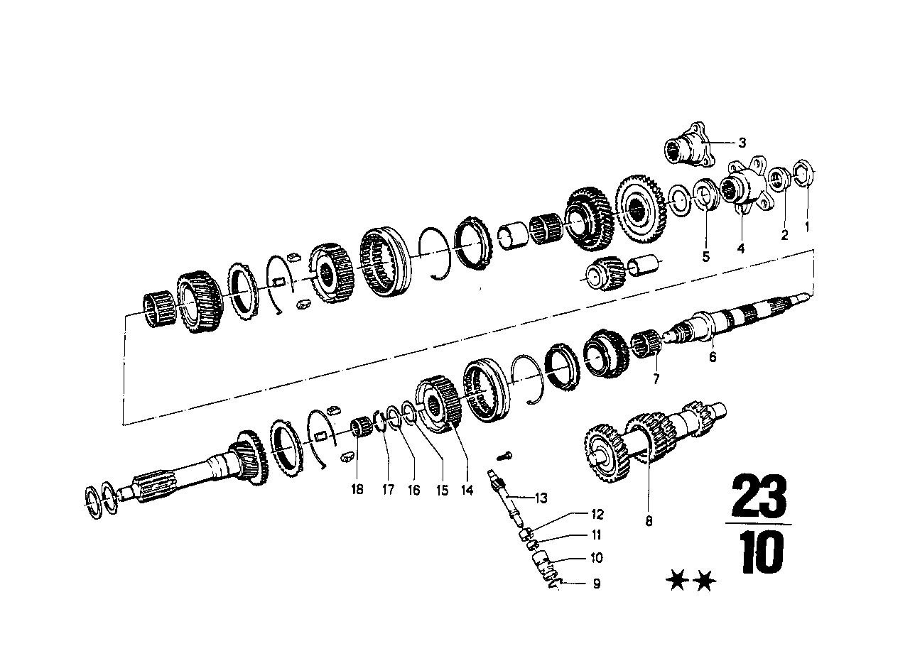 Genuine BMW 23211204527 E21 E12 Output Shaft (Inc. 1802, 2000CS & 1600ti)