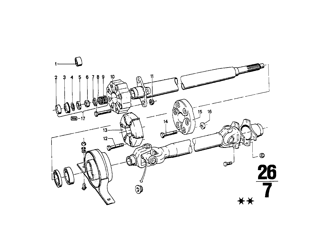 Genuine BMW 26111100863 Universal Joint D=76mm/10 (Inc. 1600GT, 1600 & 1600ti)