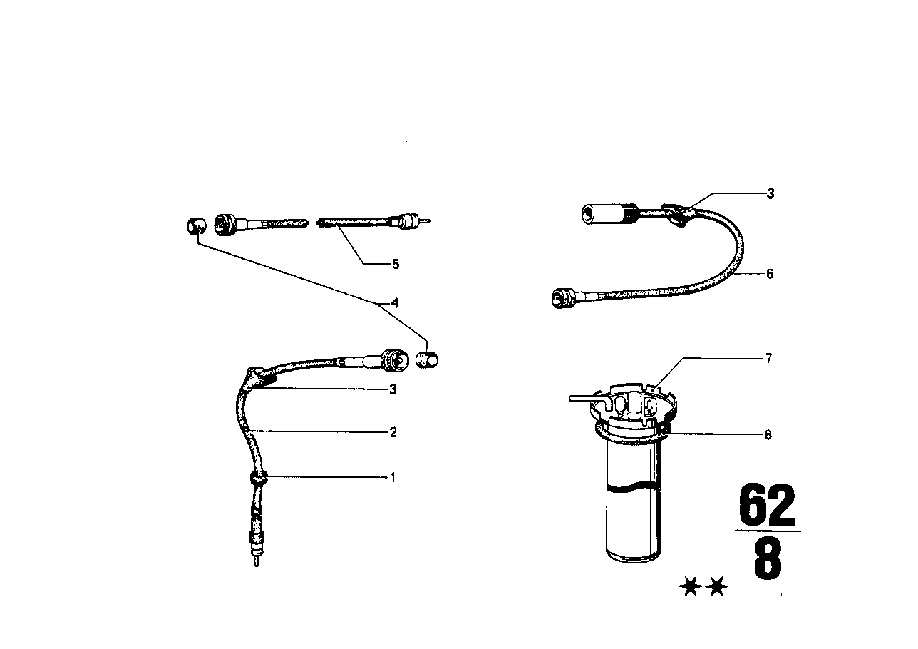 Genuine BMW 62121354760 Speedo Cable (Inc. 3.0Si, 2800Bav & 1602)