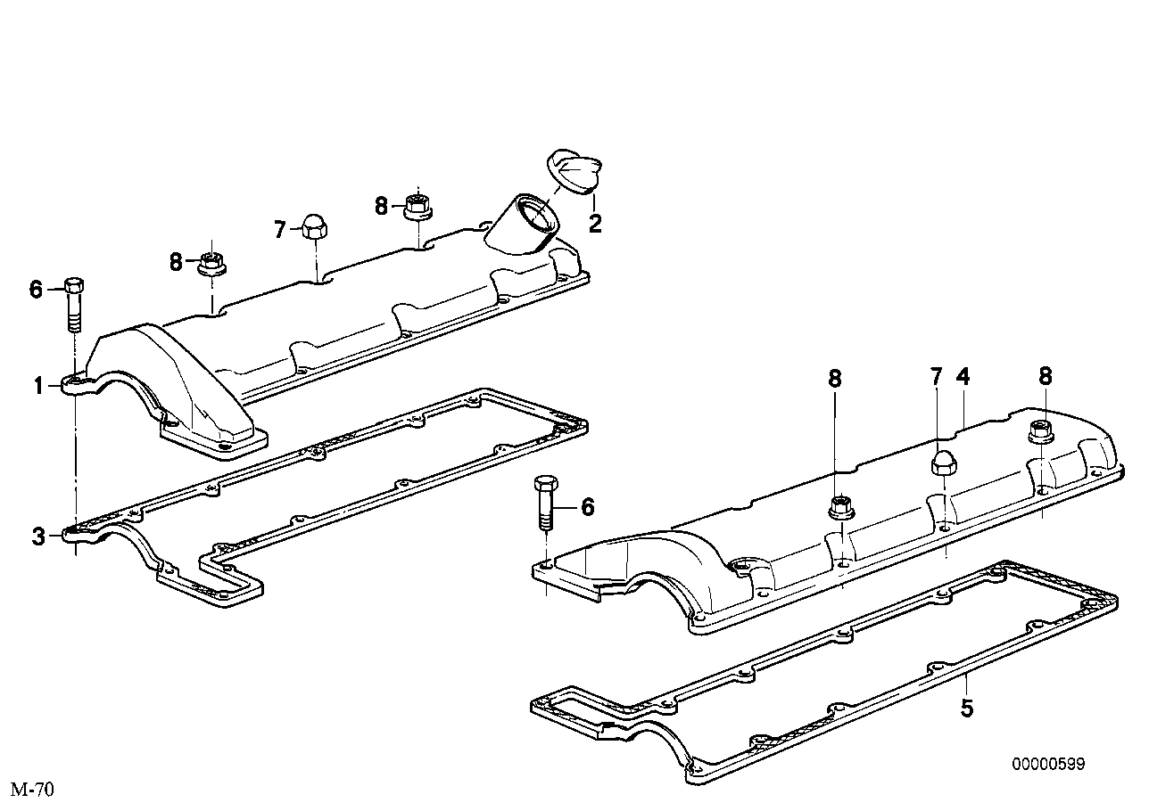 Genuine BMW 11121720338 E32 Rocker Box Cover Right (Inc. 750i, 750iL & 750iLS)