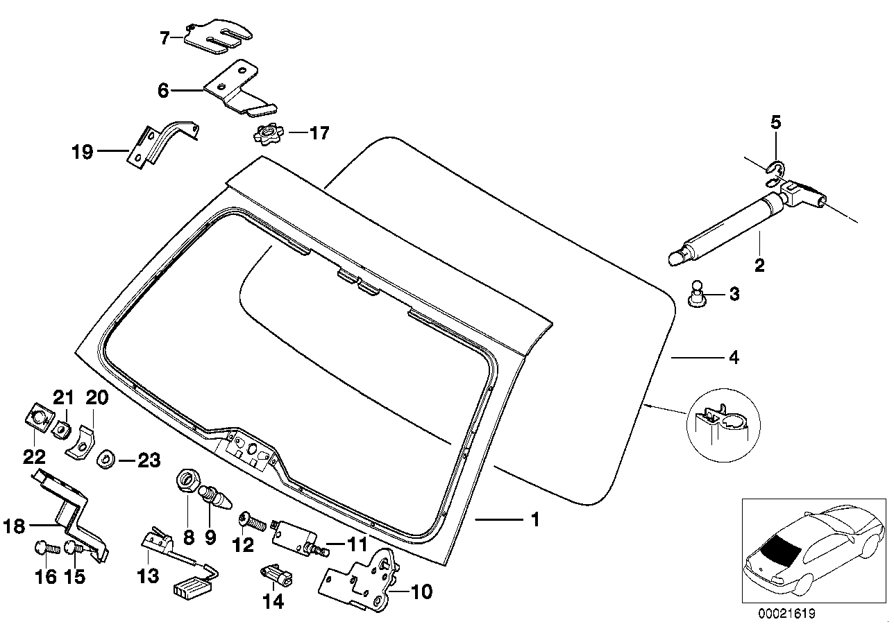Genuine BMW 67118384069 E39 Actuator F Rear Window (Inc. 520d, 523i & 520i)