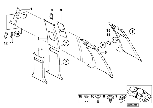 Genuine BMW 51438174030 E38 Trim Panel, Right Lower Centre Column MARINEBLAU (Inc. 750i & 750iL)