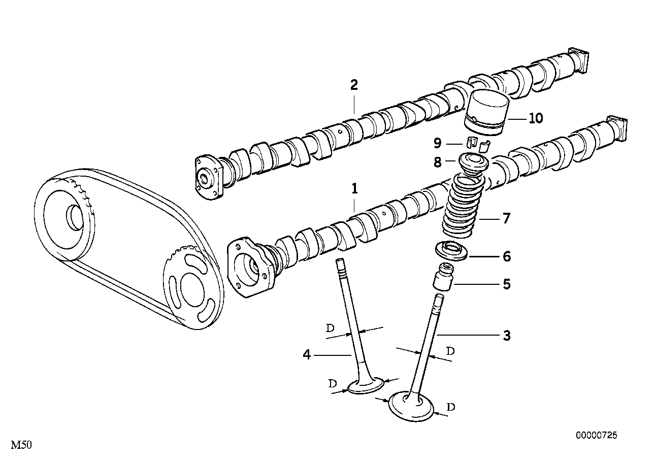 Genuine BMW 11311735895 E36 E34 Inlet Camshaft (Inc. 525i, 325is & 325i)
