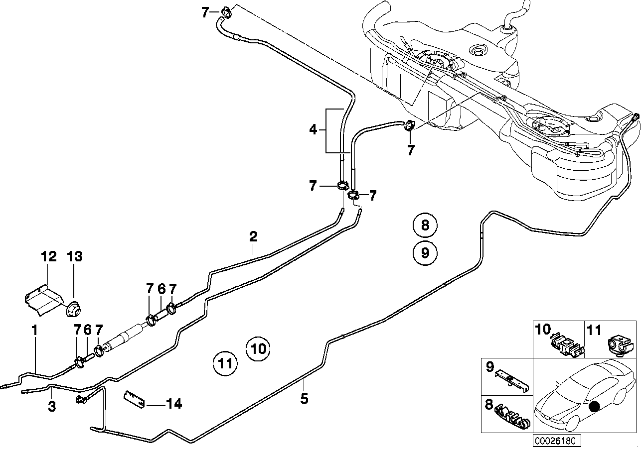 Genuine BMW 16121183768 E46 Fuel Return Line (Inc. 328Ci, 318Ci & 316i 1.9)