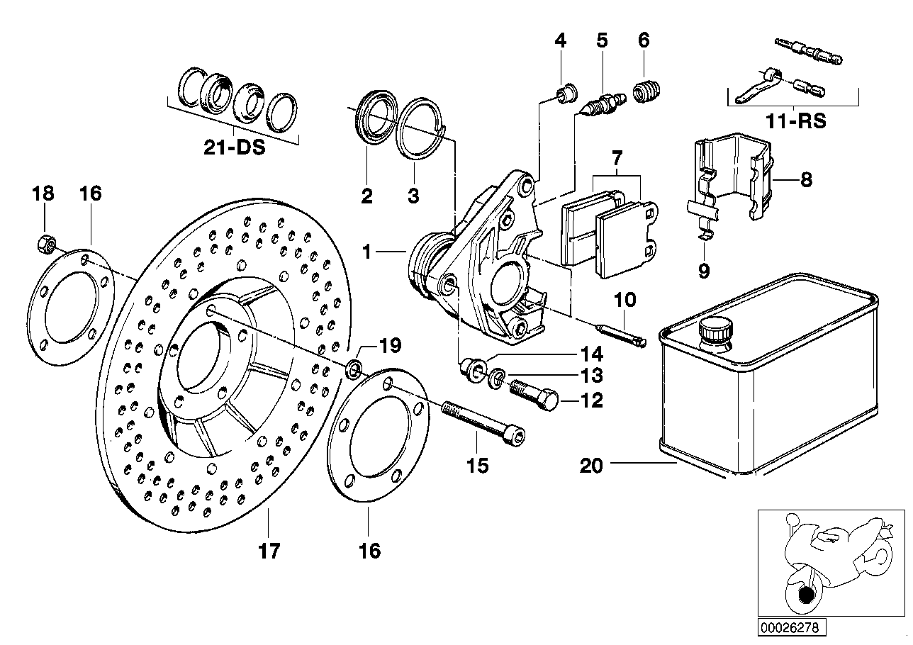 Genuine BMW 34112301359 Repair Kit, Brake Pads ATE (Inc. R65LS, R65 & R65T)