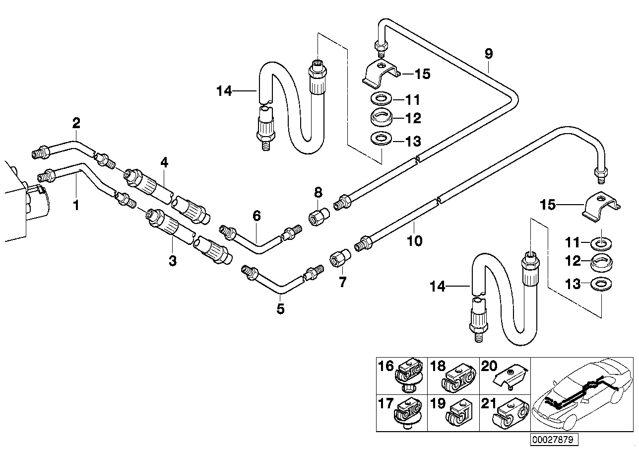 Genuine BMW 34326755533 E39 E38 Pipe M12/M12-314mm (Inc. 740iL, 730iL & 540iP)