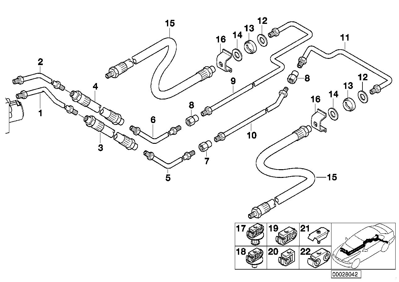 Genuine BMW 34326755344 E39 Pipe M10/M10-3568mm (Inc. 525tds, 525d & 540i)