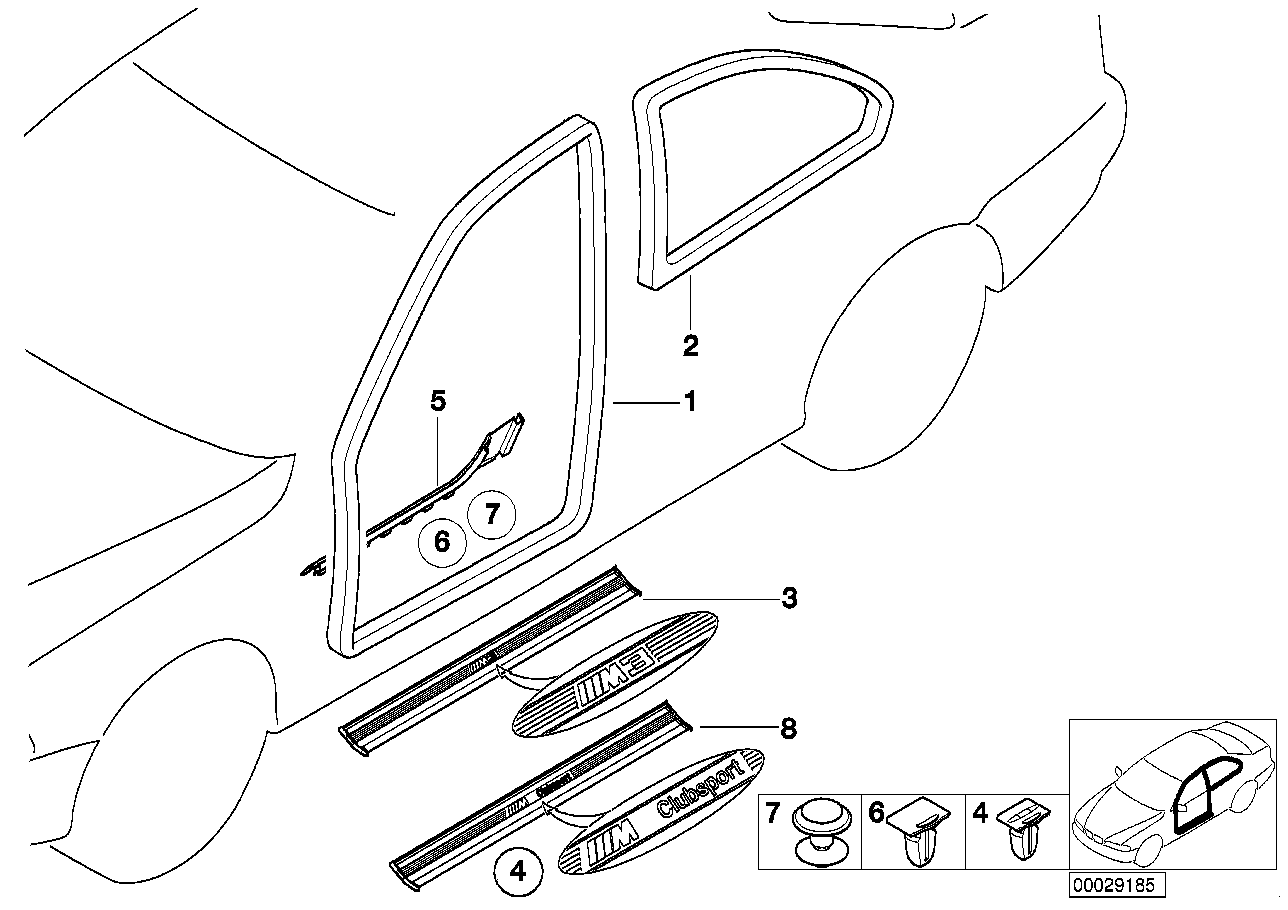 Genuine BMW 51478151397 E36 Sill Strip Left PERGAMEN.DUNKEL (Inc. 316i, 320i & 325is)