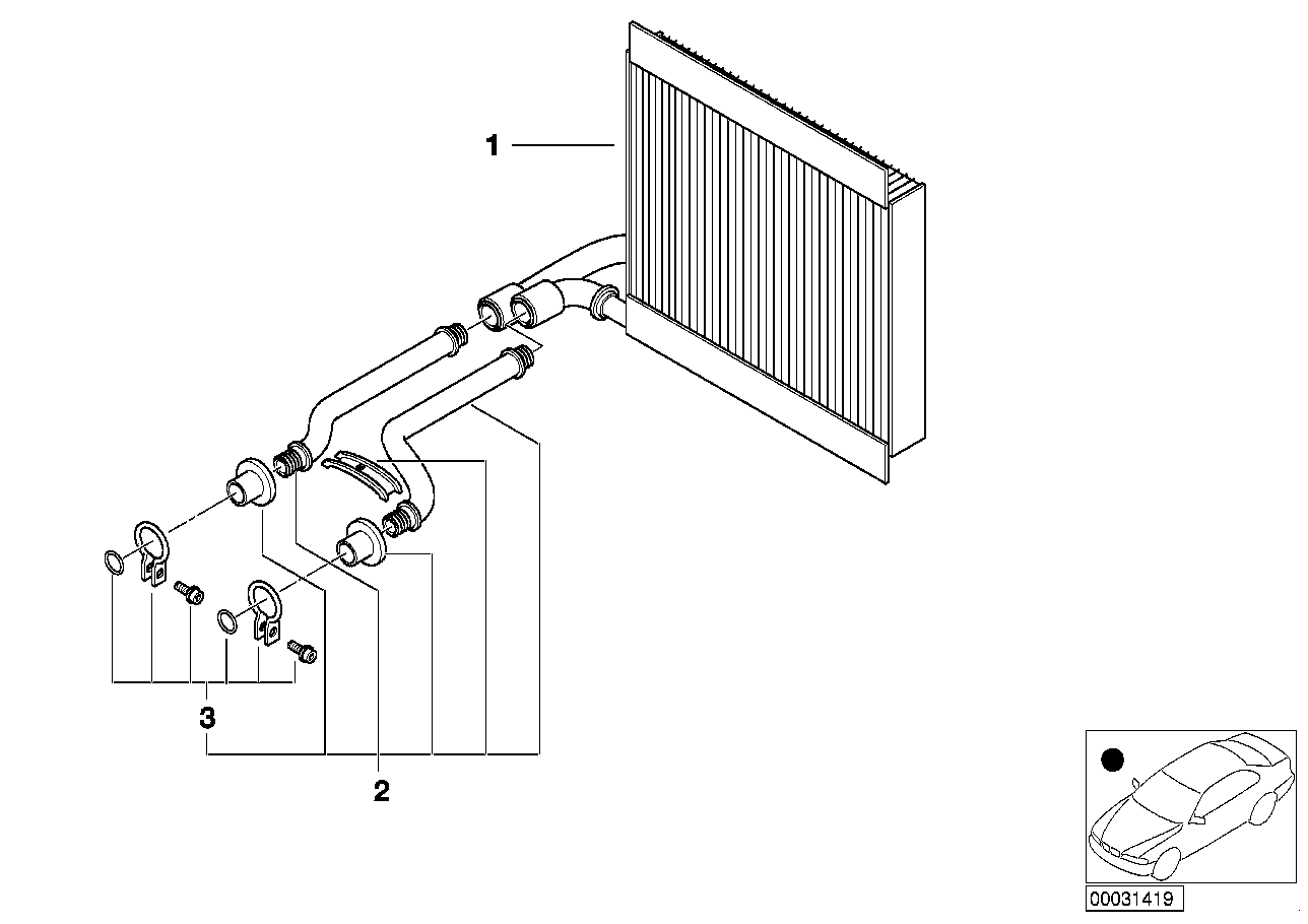 Genuine BMW 64118385689 E39 E53 Heater Radiator (Inc. 528i, 540i & 520i)