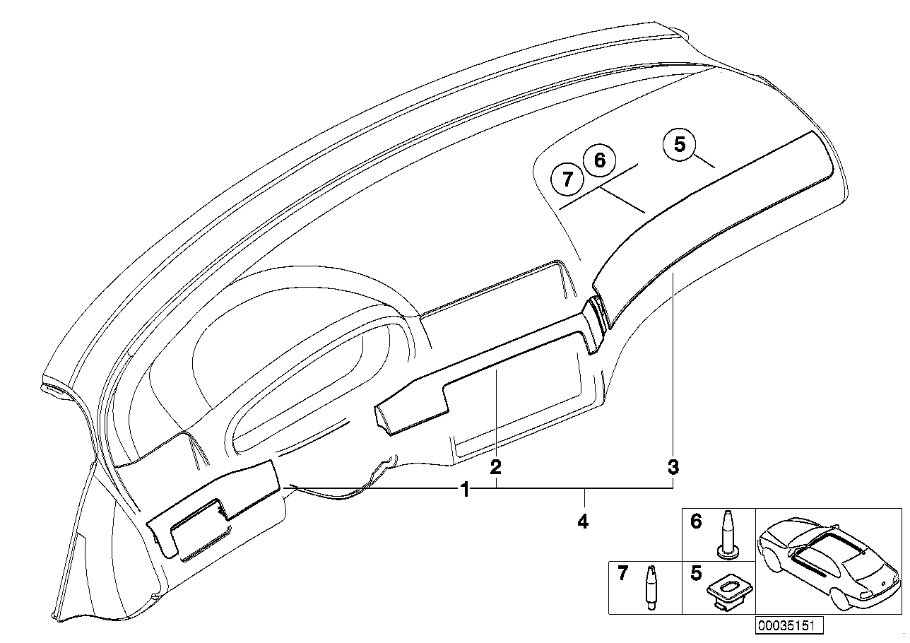 Genuine BMW 51458234734 E46 Decorative Strip, Dashboard Right BEIGE HOCHGLANZ (Inc. 328Ci, 325xi & 330d)