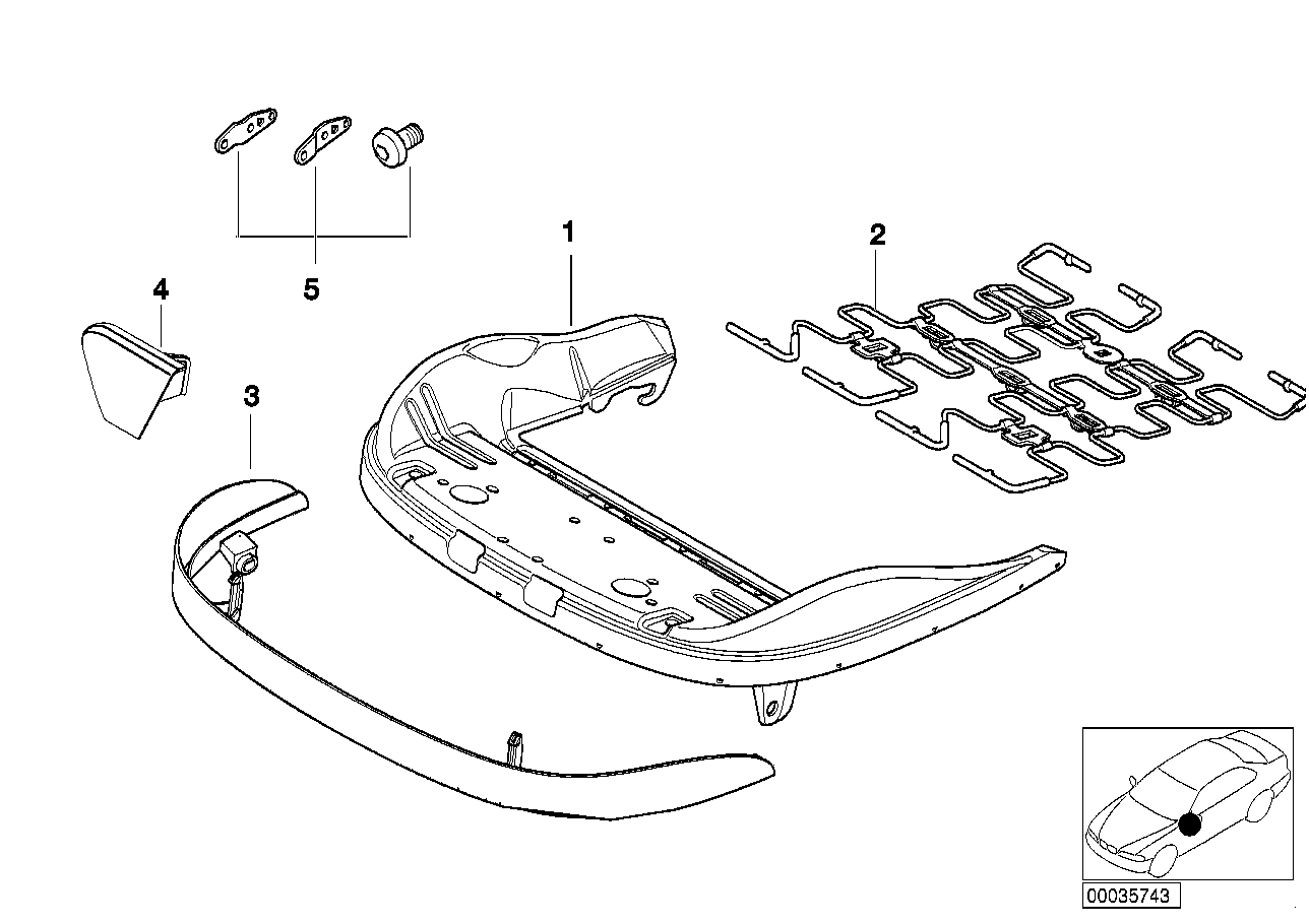 Genuine BMW 52108261123 E53 Front Seat Cover GRAU (Inc. X5)