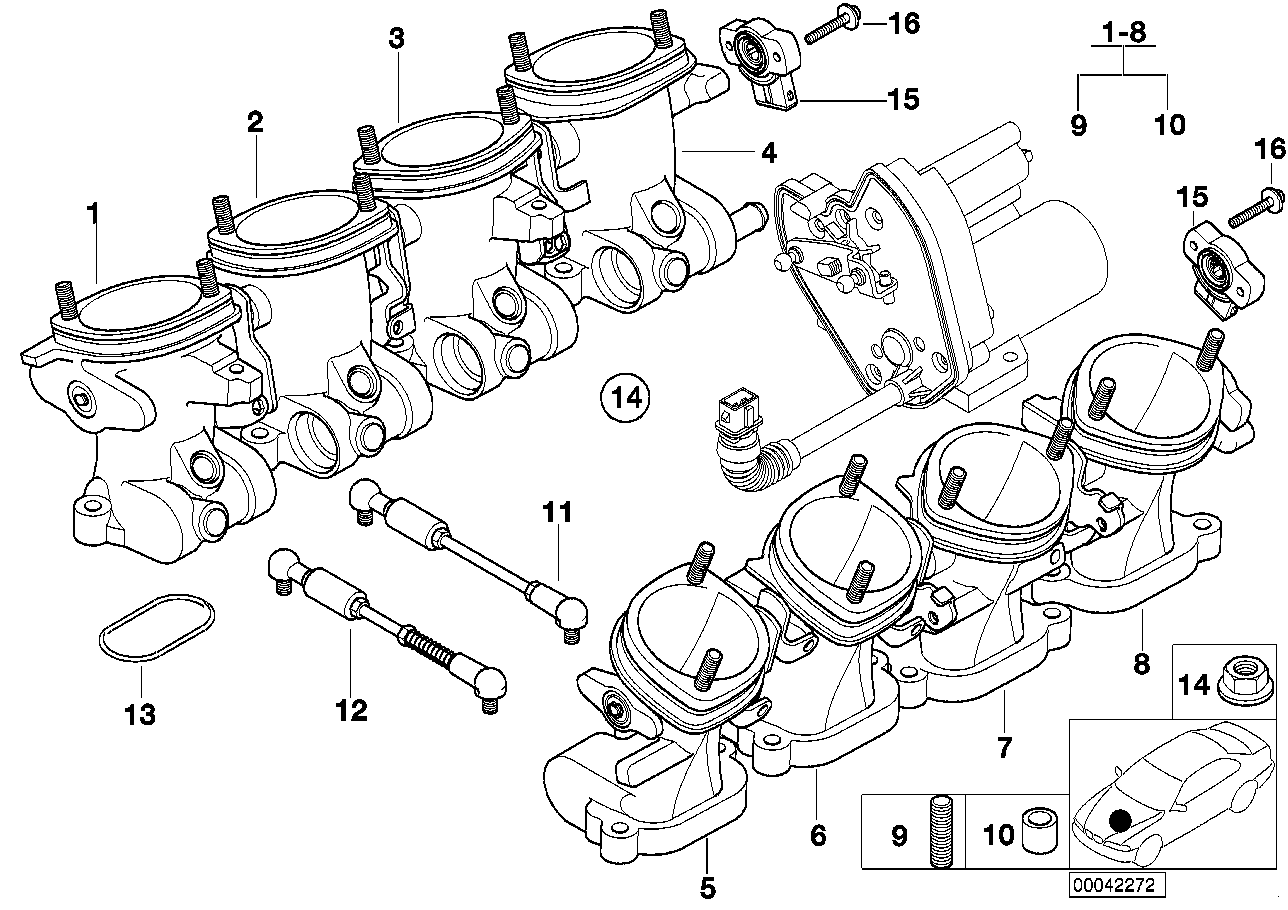 Genuine BMW 13547831595 E39 E52 Throttle Housing Assy (Inc. M5 & Z8)