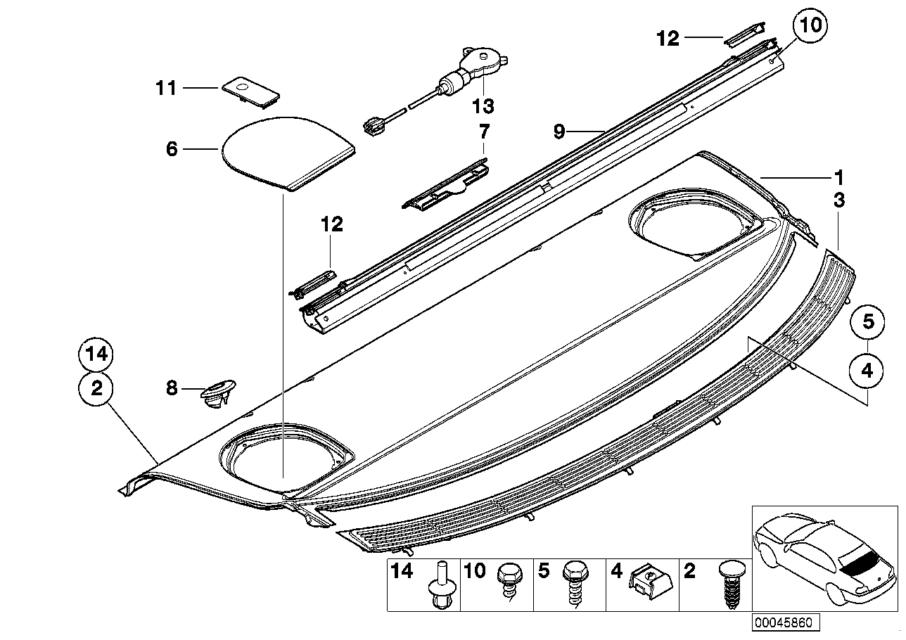 Genuine BMW 51468226498 E46 Cover Loudspeaker GRAU (Inc. 316i, 330xd & 328i)