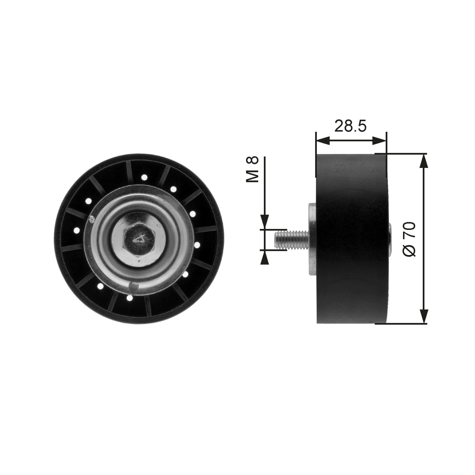 GATES GATT36211 V-Ribbed Belt Deflection/Guide Pulley