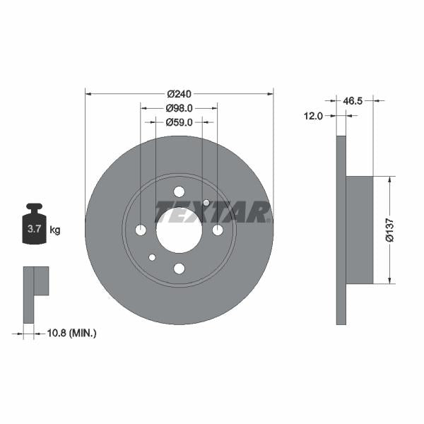 TEXTAR 92034500 Brake Disc