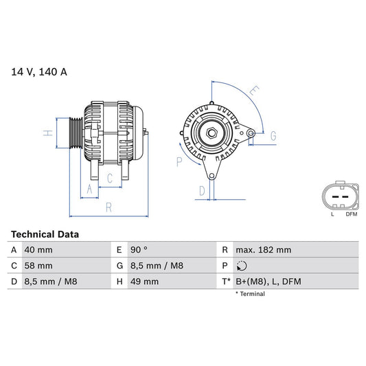 BOSCH 0986083050 Alternator
