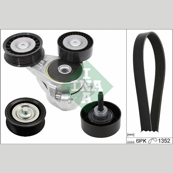 INA 529037710 V-Ribbed Belt Set