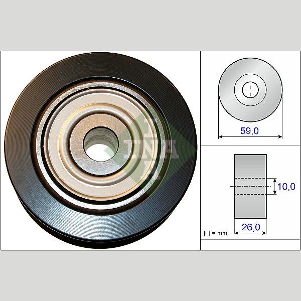 INA 532073710 V-Ribbed Belt Deflection/Guide Pulley