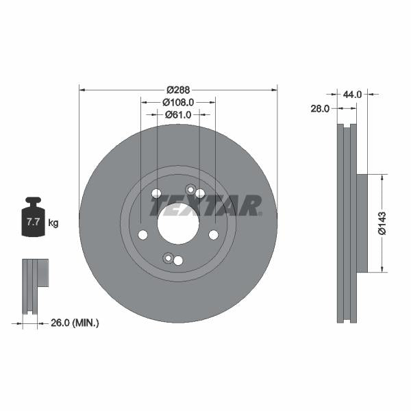 TEXTAR 92112200 Brake Disc