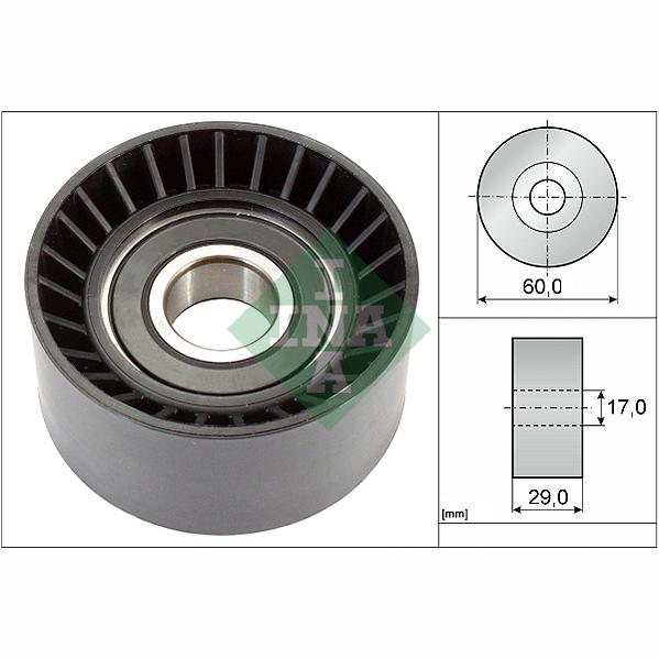 INA 532036420 V-Ribbed Belt Deflection/Guide Pulley