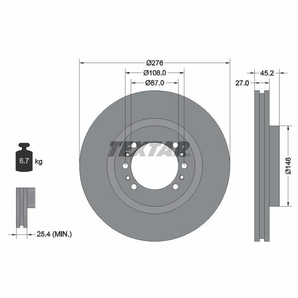 TEXTAR 92112800 Brake Disc