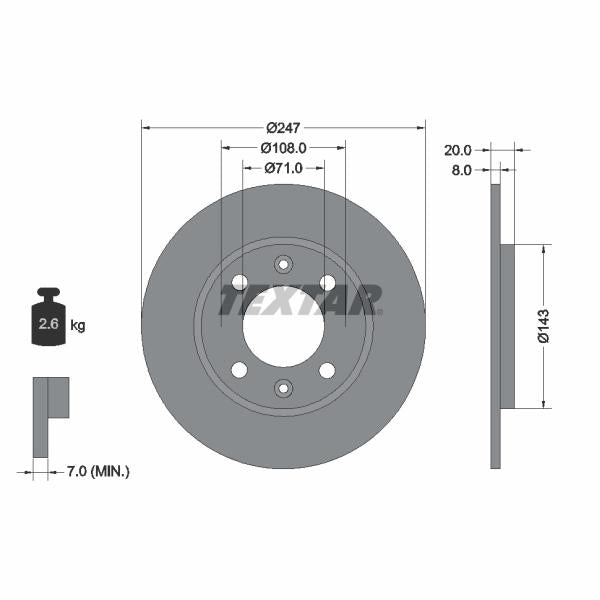 TEXTAR 92043200 Brake Disc