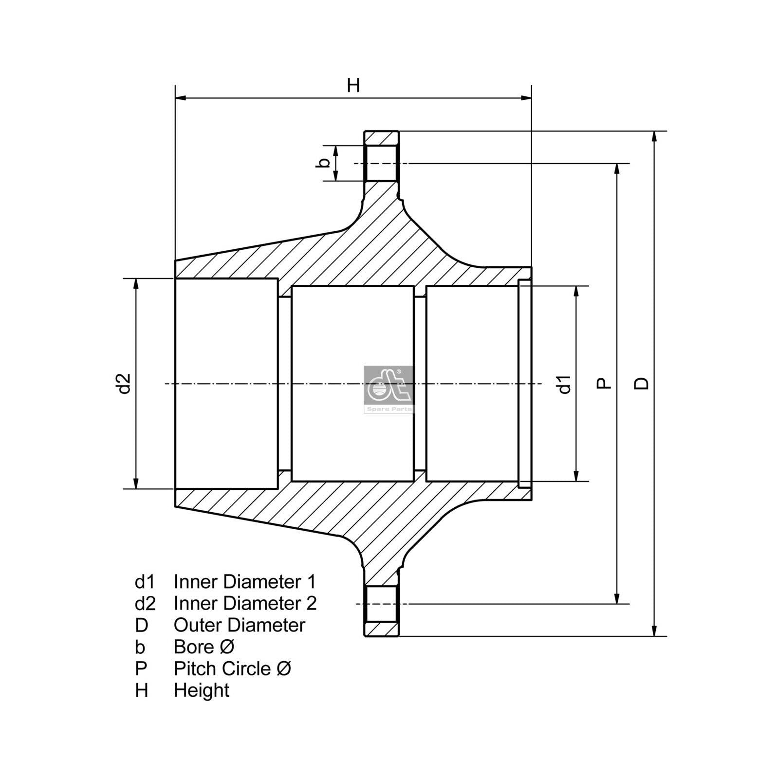 DT SPARE PARTS 10.10401 Wheel Hub