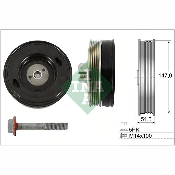 INA 544050920 Crankshaft Belt Pulley Set