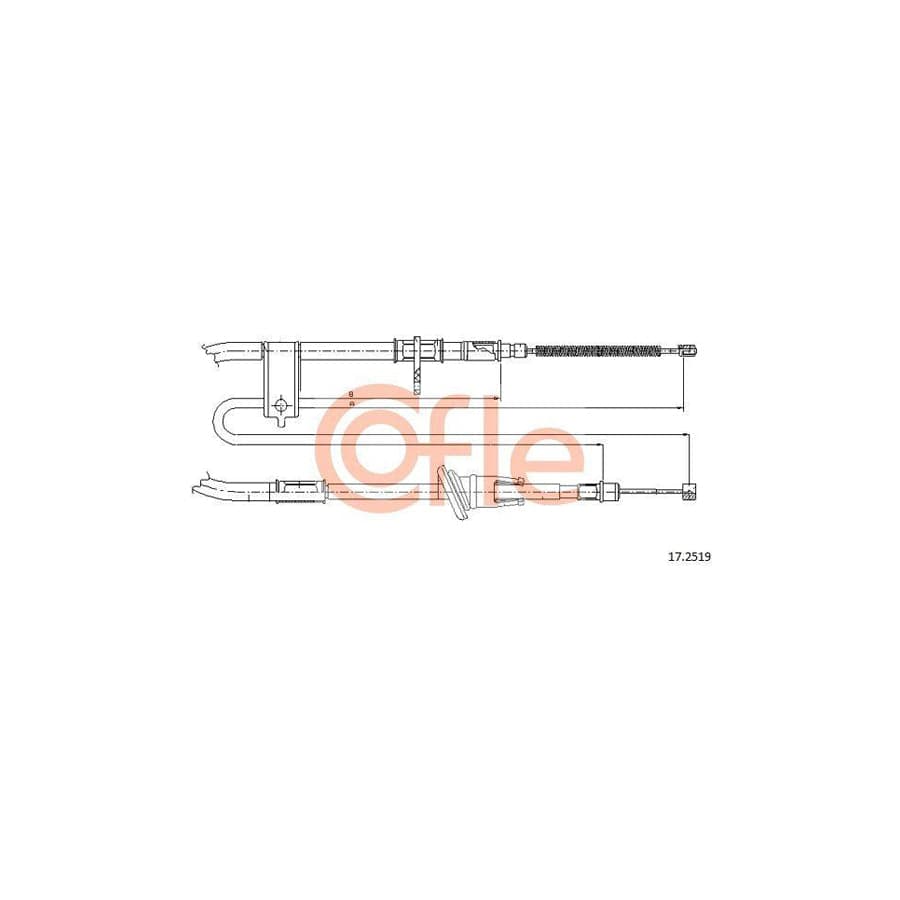 Cofle 92.17.2519 Hand Brake Cable for Hyundai Accent