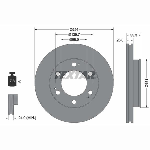 TEXTAR 92229003 Brake Disc