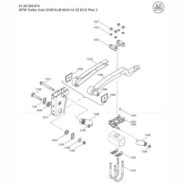 BPW 20.68.41.0163 Axle Beam