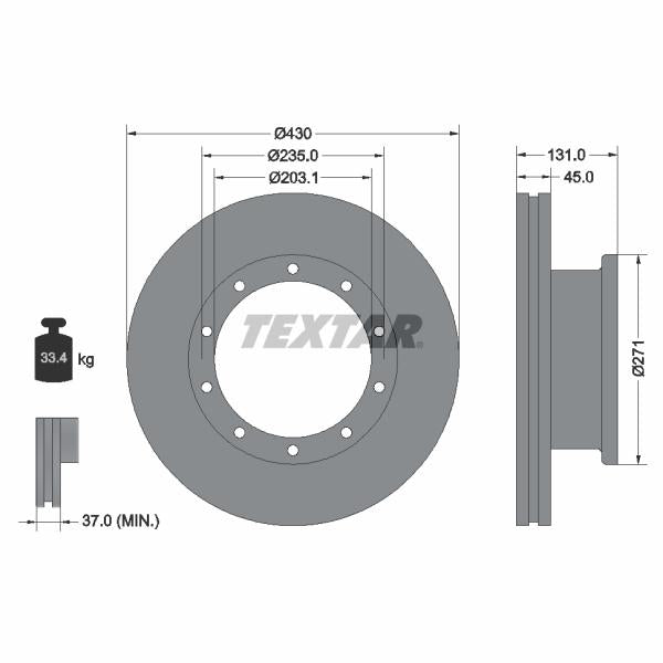 TEXTAR 93086800 Brake Disc