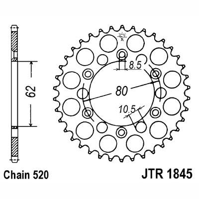 JT JTR1845,37 Chain Sprocket