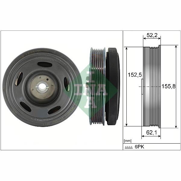 INA 544051610 Crankshaft Belt Pulley