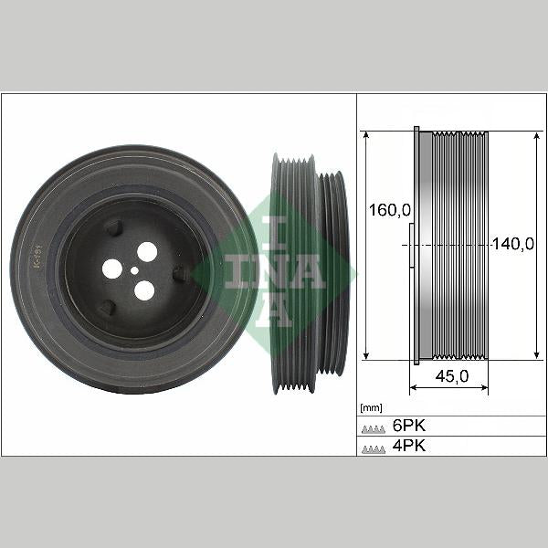 INA 544013110 Crankshaft Belt Pulley