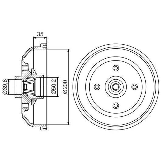 BOSCH 0986477260 Brake Drum