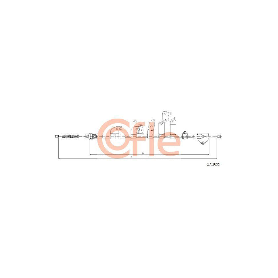 Cofle 92.17.1099 Hand Brake Cable for Toyota Verso (Ar20)