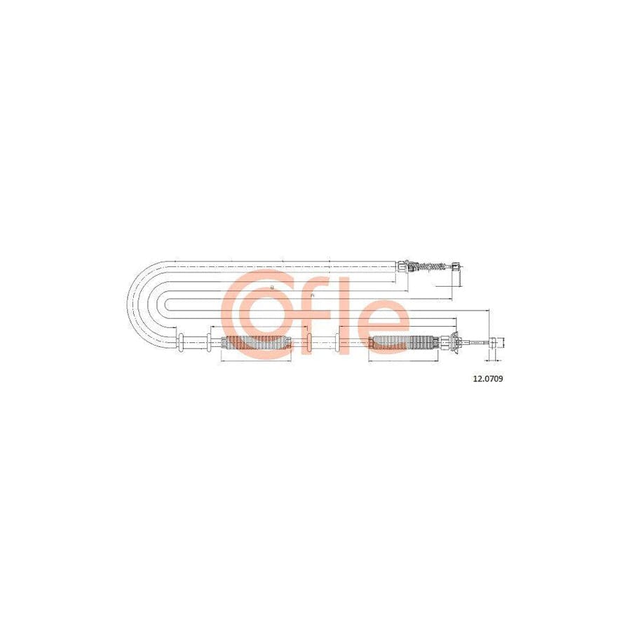 Cofle 12.0709 Hand Brake Cable for Fiat Doblo