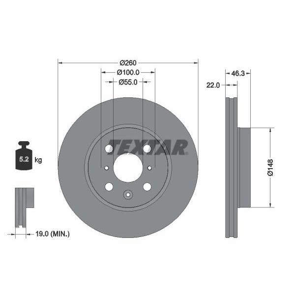 TEXTAR 92346103 Brake Disc