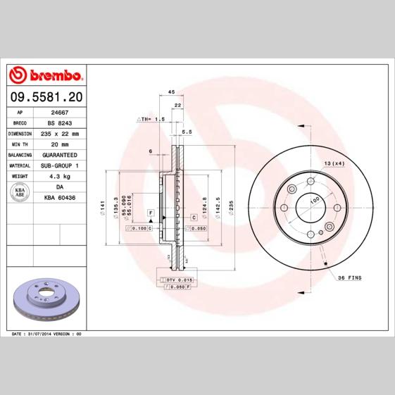 BPART F-1567 Disc Brake Caliper Repair Kit