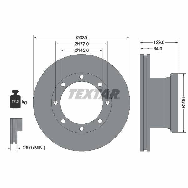 TEXTAR 93127700 Brake Disc