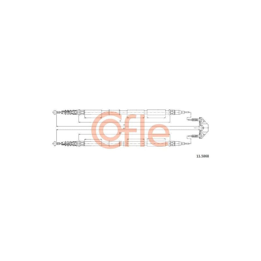 Cofle 92.11.5868 Hand Brake Cable for Opel Zafira B (A05)